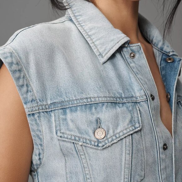 PISTOLA Anthropologie Lennox Denim Romper in Roma Sz Medium NEW NWT $198 - Picture 3 of 5